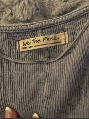 We The Free Ribbed Crewneck Top in Dusty Blue
